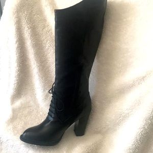 Women’s Shoe Dazzle Size 10 Knee High Black Heeled Boot